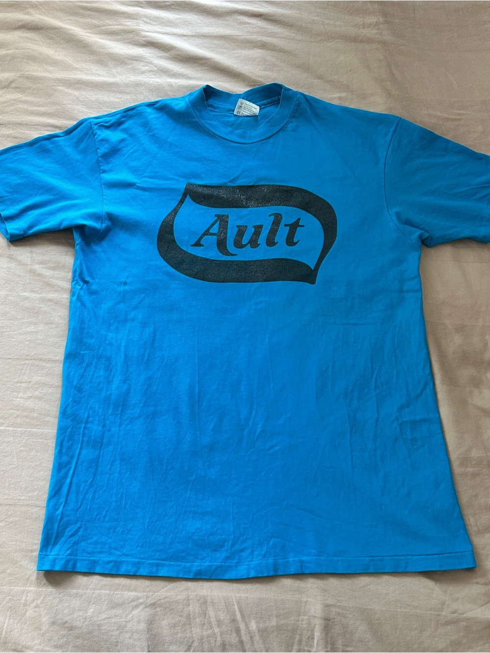 Vintage Made in USA Hanes Beefy-T T-Shirt Bright Blue Men’s L/XL single stitch